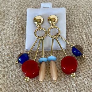 Chandelier Mobile-Style Gold Color Block Beaded Dangle Artsy Boho Chic Earrings